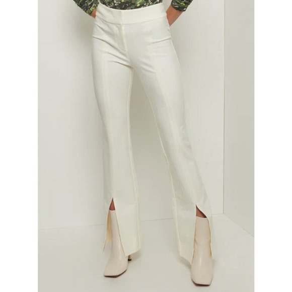 Derek Lam 10 Crosby Maeve Pants Women's 16 White Split Hem Stretch Twill NWT - Picture 1 of 8